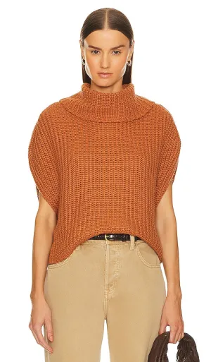525 Cate Sleeveless Turtleneck Sweater in Cognac