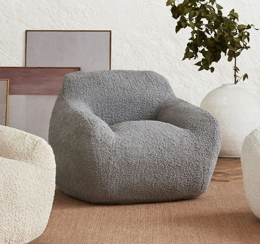 Boucle Cozy Chair Range Grey