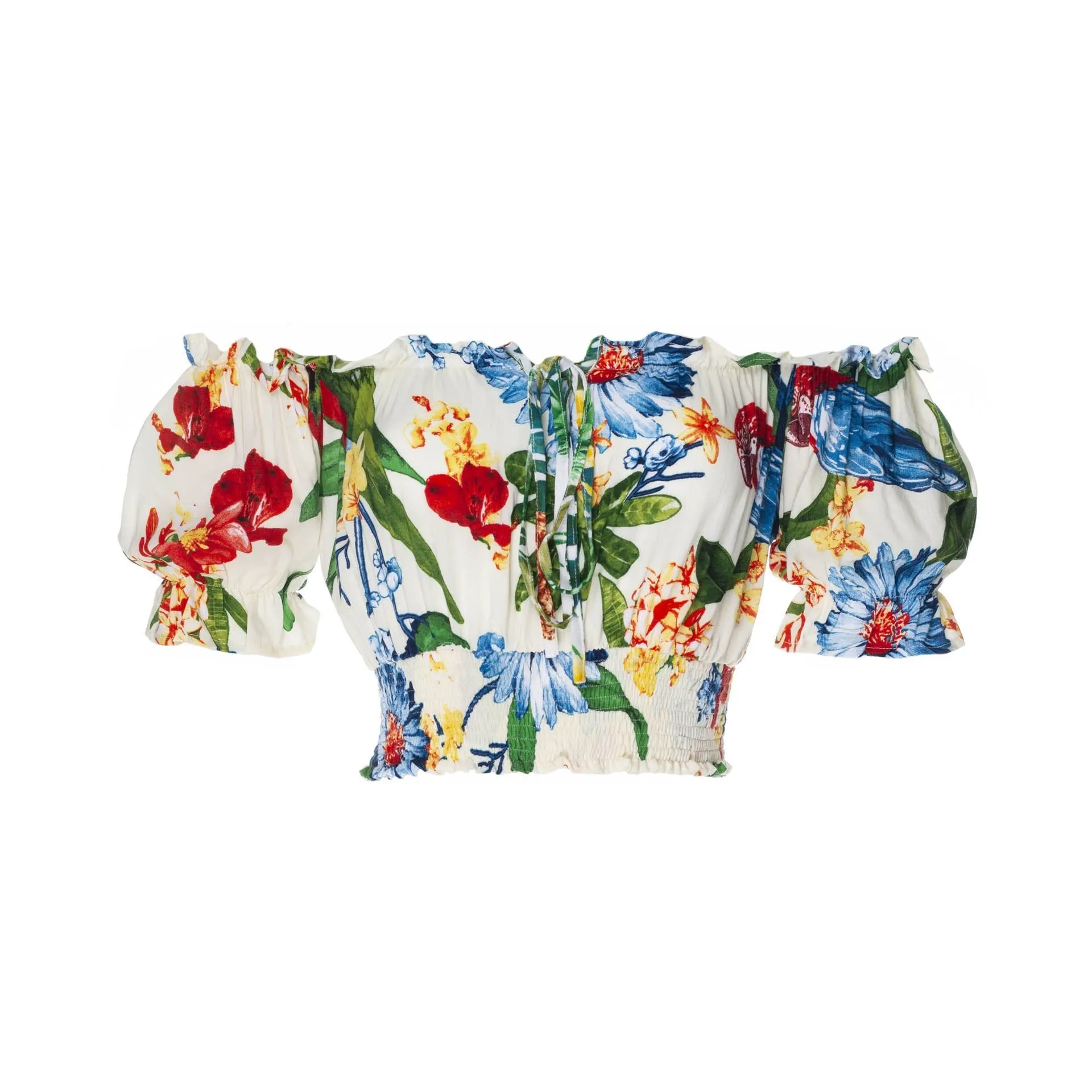 Cropped March, Tropical, Short Sleeved Top, Wholesale