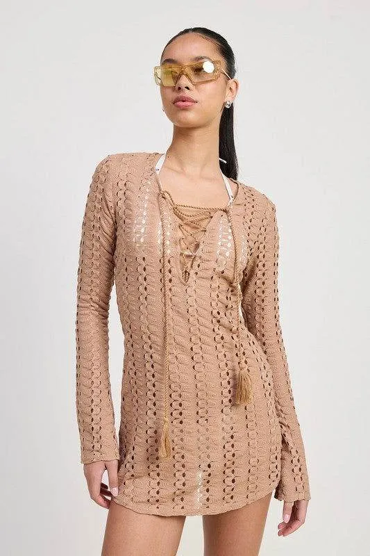 Emory Park Lace Up Cover Up Dress