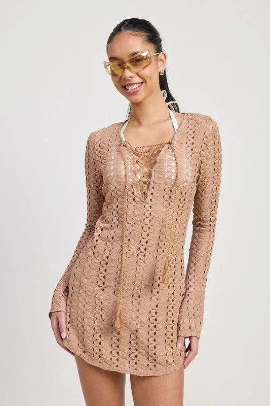 Emory Park Lace Up Cover Up Dress