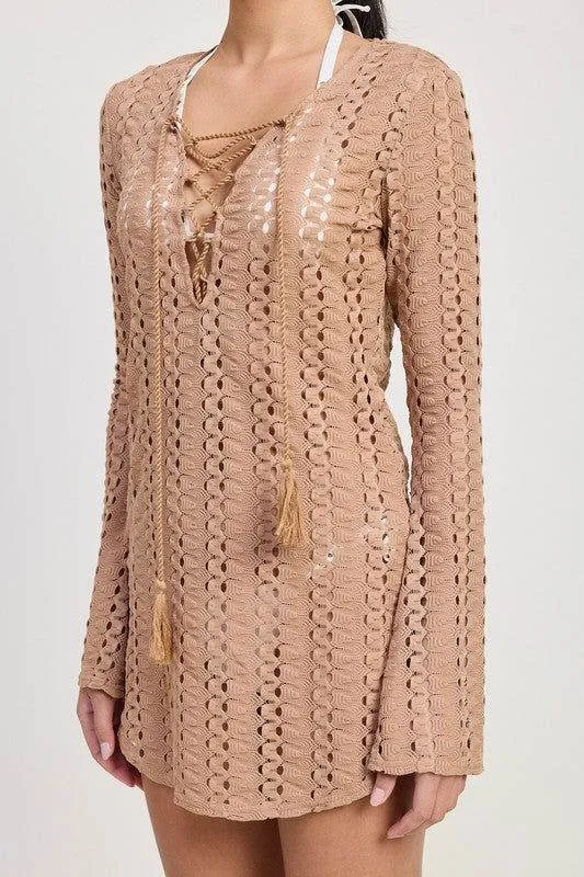 Emory Park Lace Up Cover Up Dress