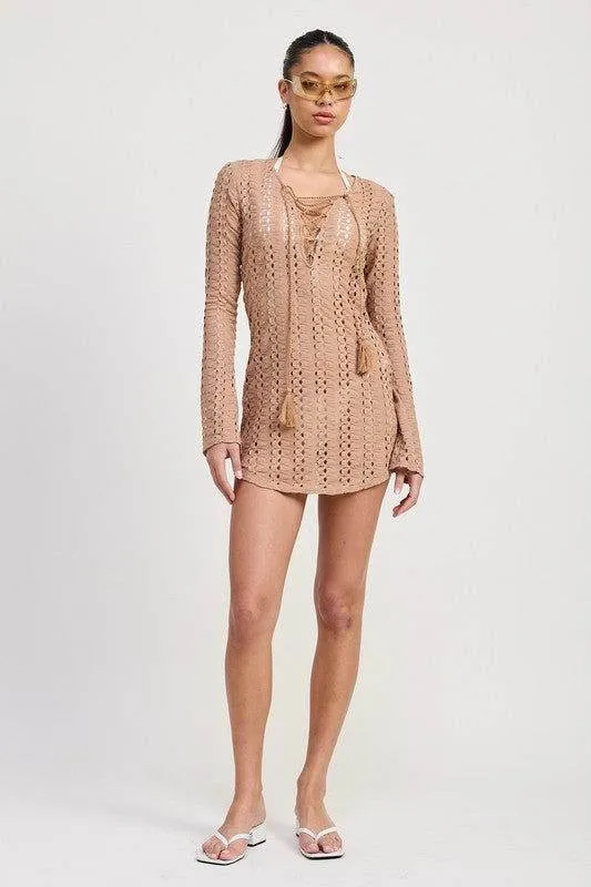Emory Park Lace Up Cover Up Dress