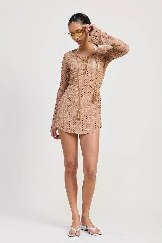 Emory Park Lace Up Cover Up Dress