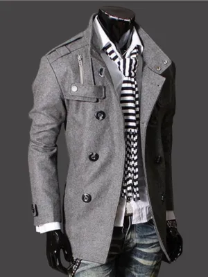 Epaulettes tweed trench coat