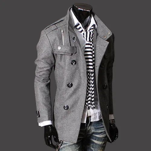 Epaulettes tweed trench coat