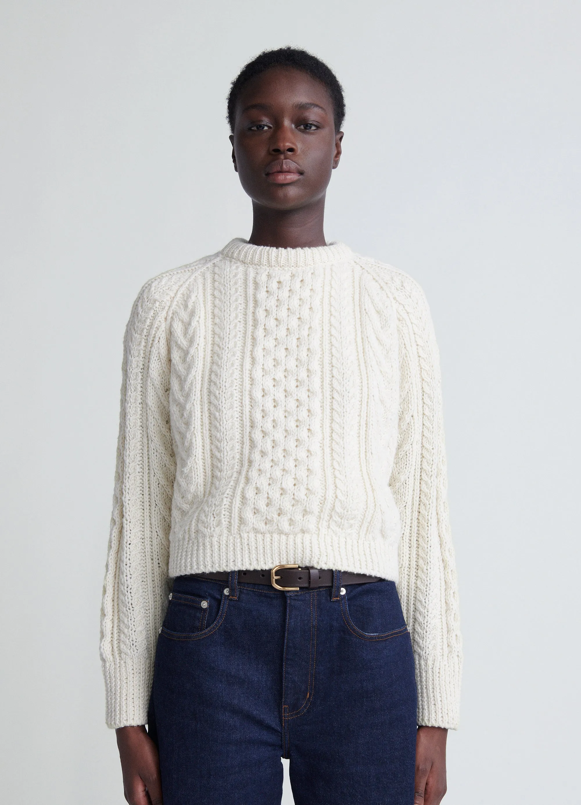 Eske Aran Crewneck in Natural