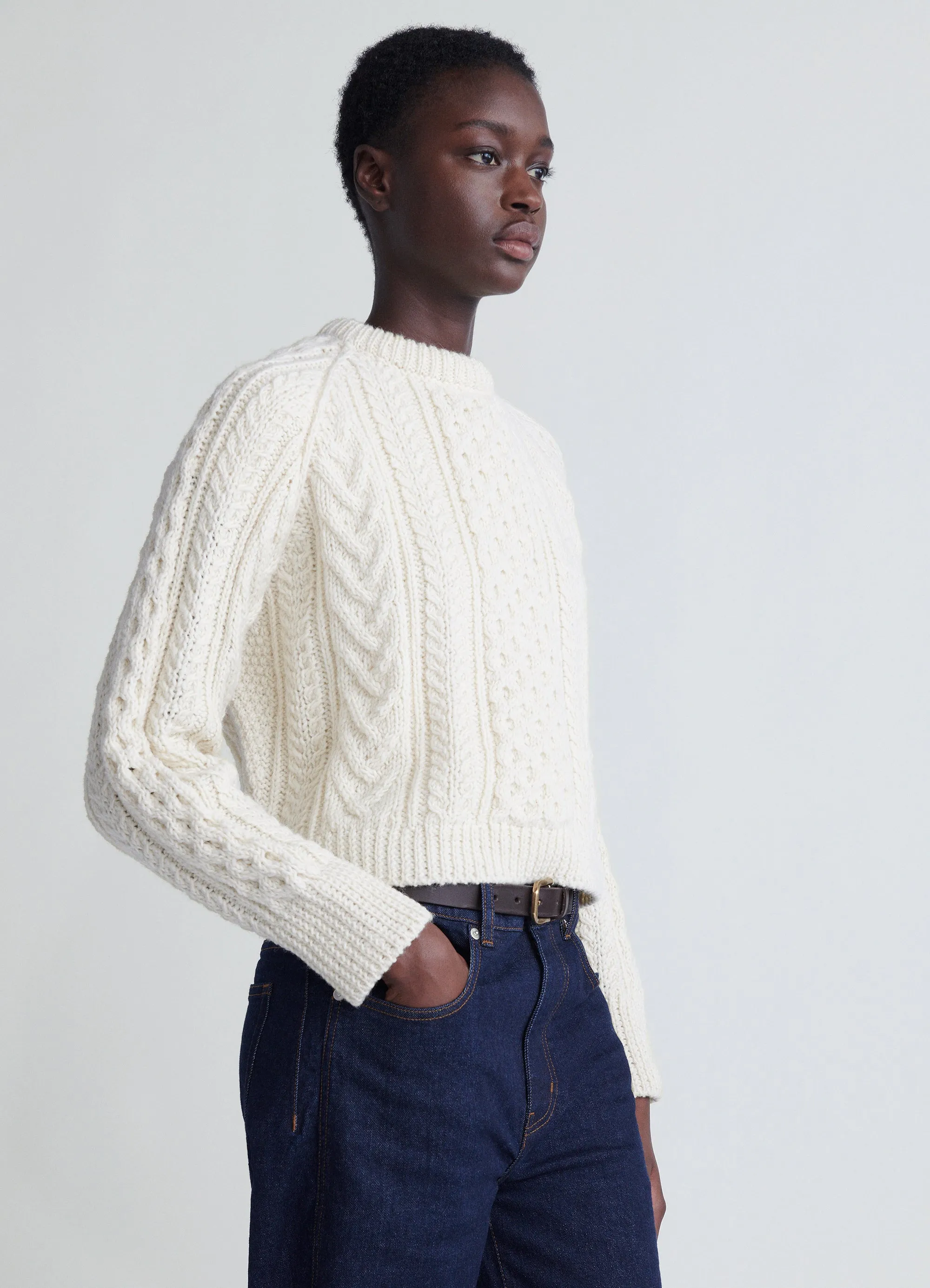 Eske Aran Crewneck in Natural