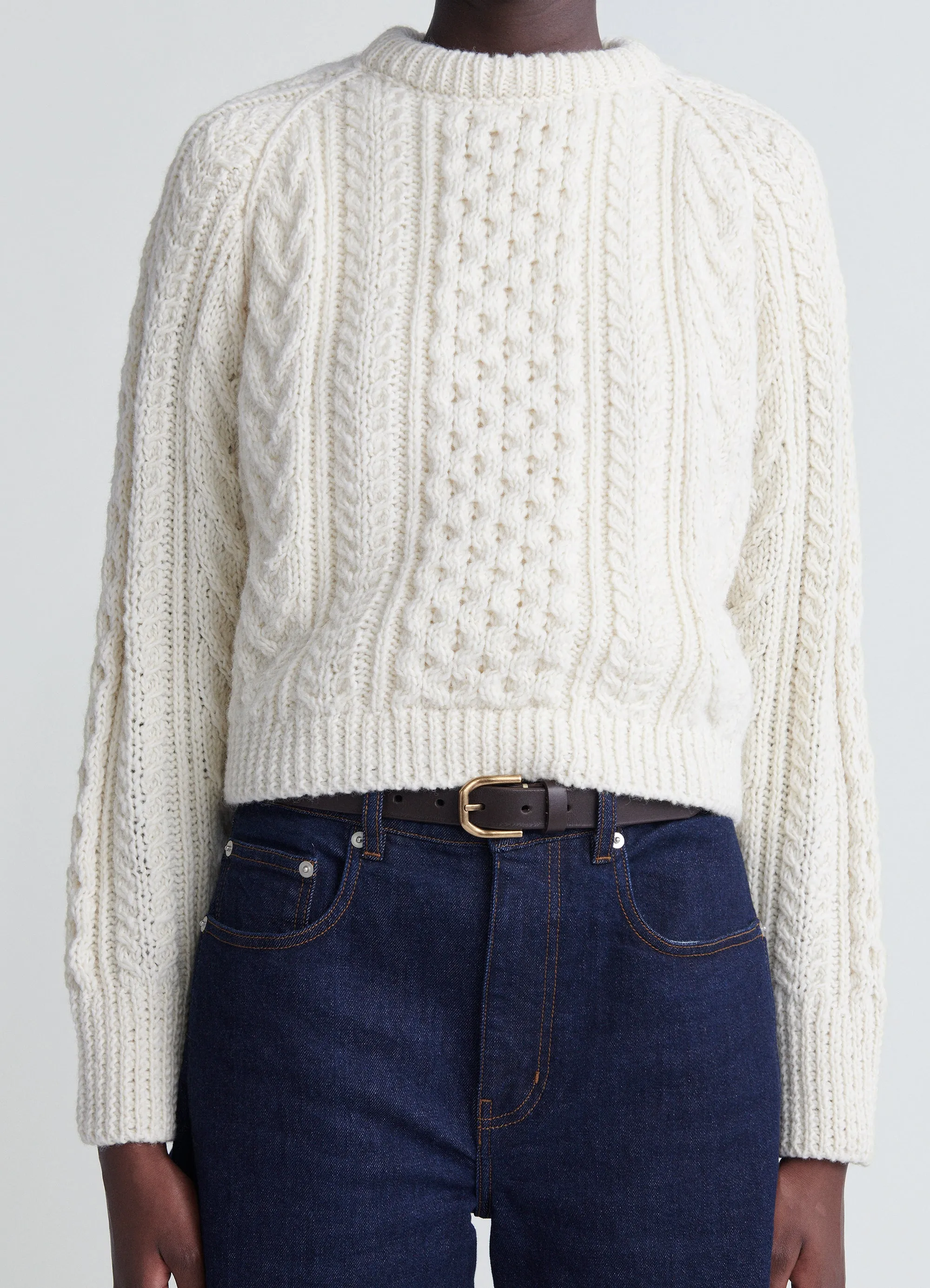 Eske Aran Crewneck in Natural