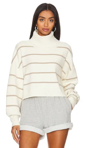 Free People Paulie Sweater In Moonbeam Combo in Ivory