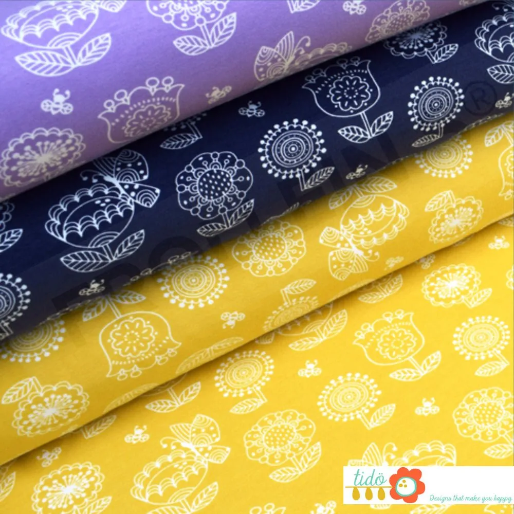 Organic Cotton Jersey - Blomaengen - Lilac